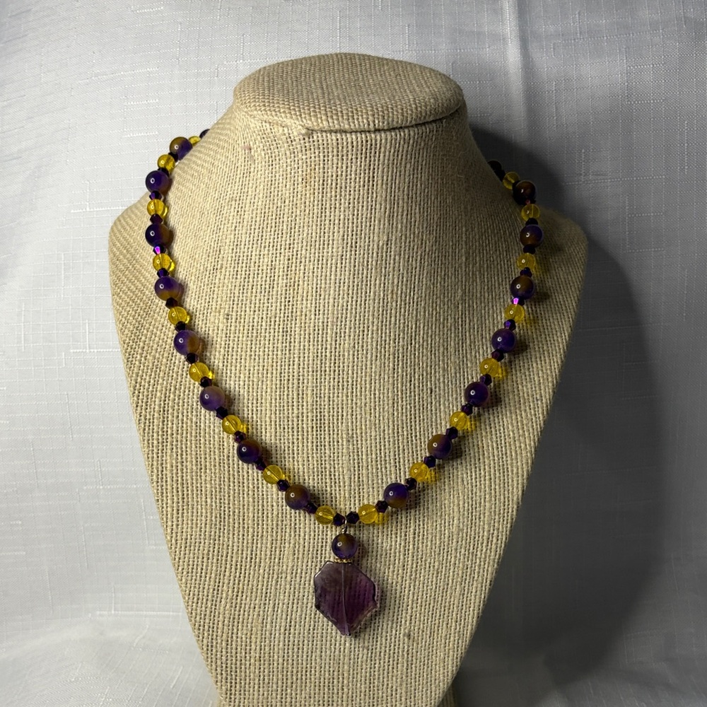 Handcrafted Ametrine and Citrine Necklace